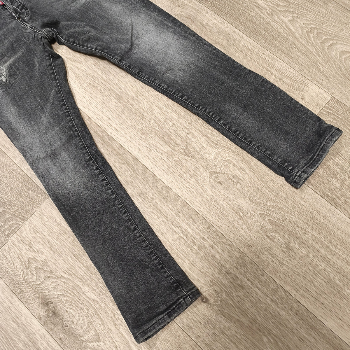 DSQUARED2 Mens Black Distressed Jeans Size 48 IT D2 CIAO Patch Button Fly