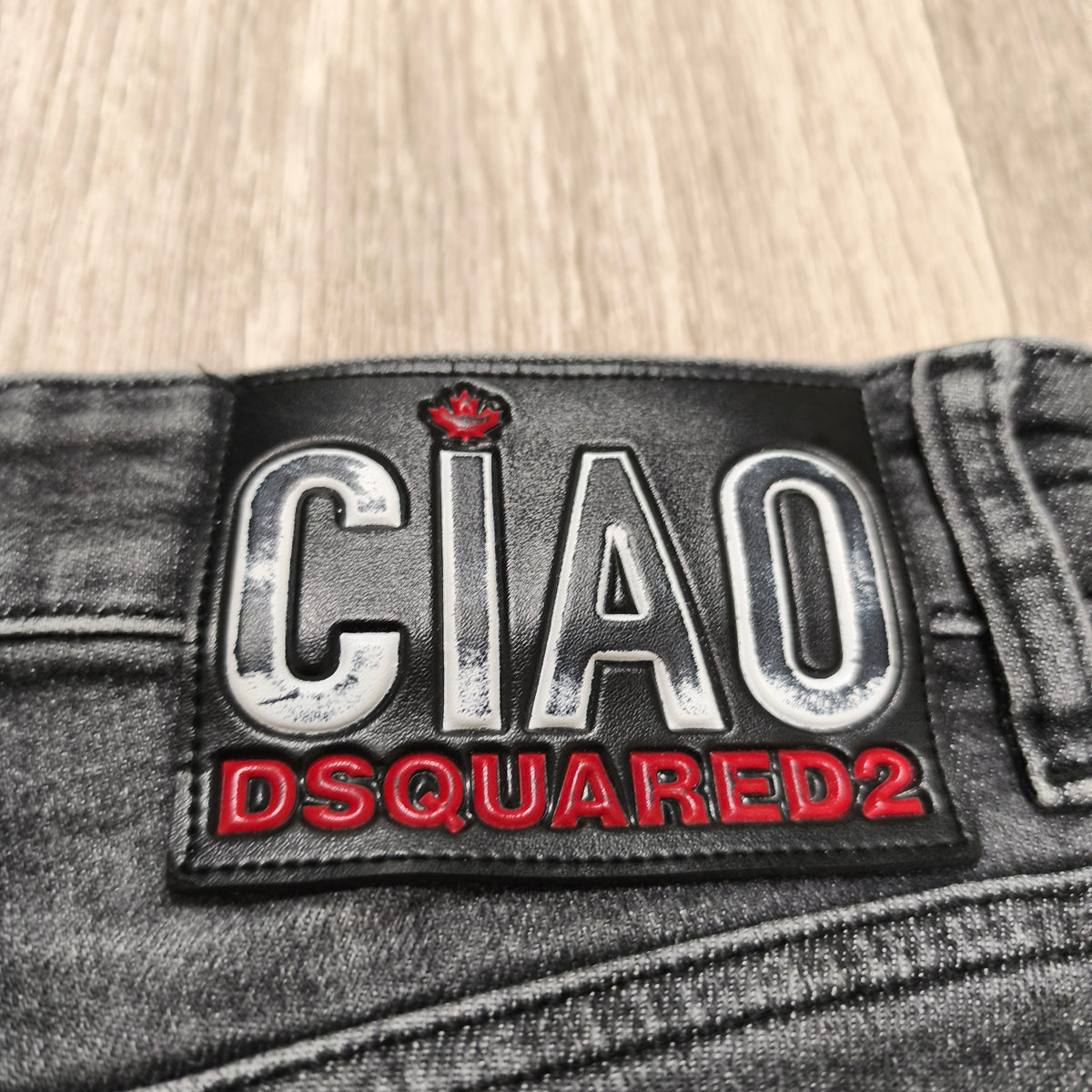 DSQUARED2 Mens Black Distressed Jeans Size 48 IT D2 CIAO Patch Button Fly