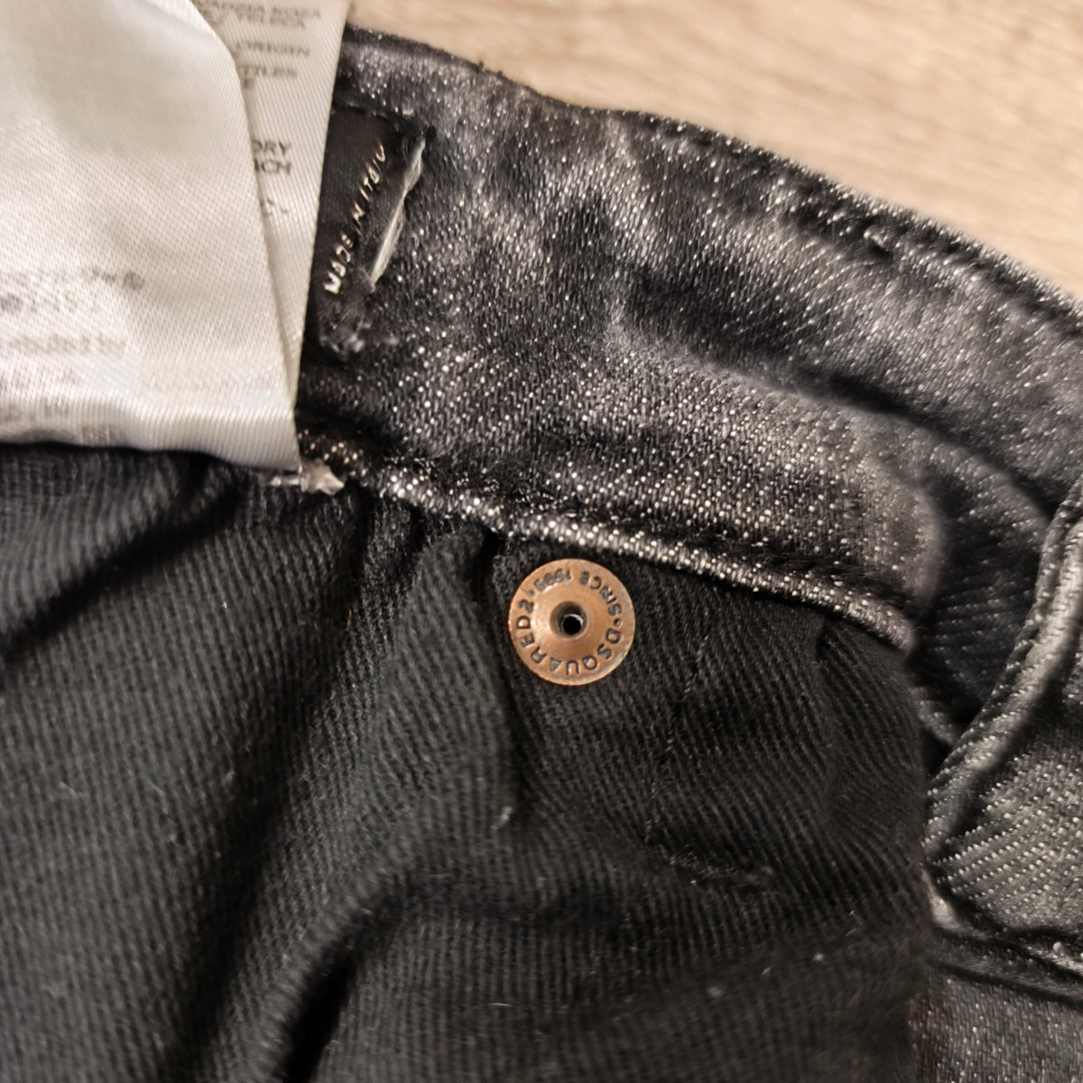 DSQUARED2 Mens Black Distressed Jeans Size 48 IT D2 CIAO Patch Button Fly