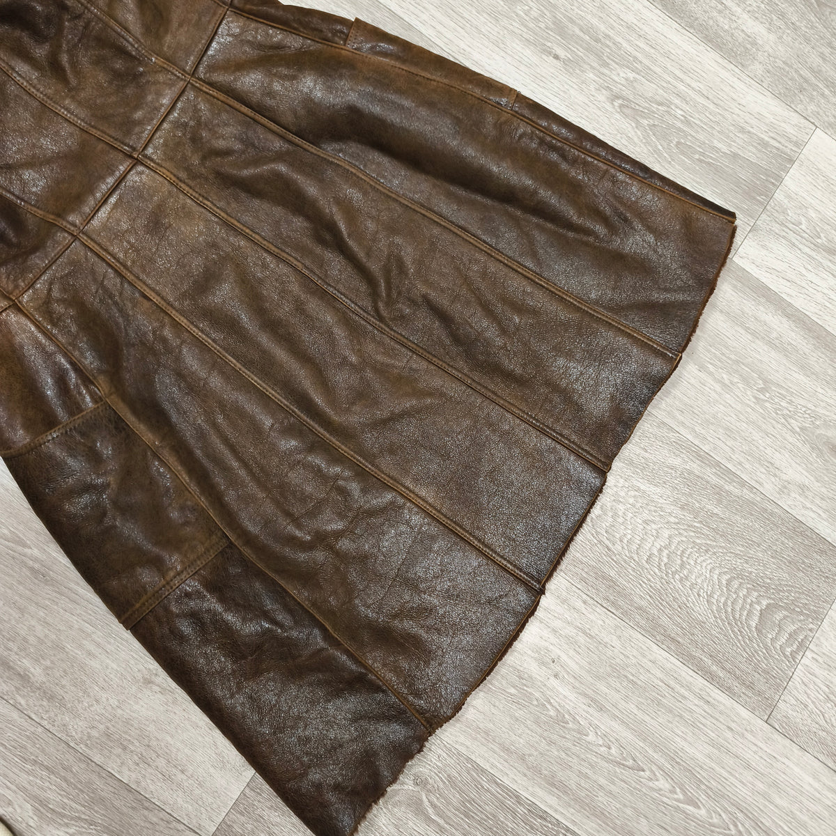 Vintage BISON Womens Sheepskin Shearling Coat Long Hooded Brown Size 36 S Boho