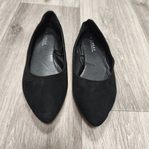 Sinsay Basic Collection Women's Black Ballet Flats Pointed Toe Suede Look EU 39