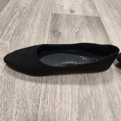 Sinsay Basic Collection Women's Black Ballet Flats Pointed Toe Suede Look EU 39