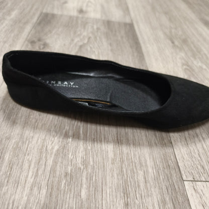 Sinsay Basic Collection Women's Black Ballet Flats Pointed Toe Suede Look EU 39