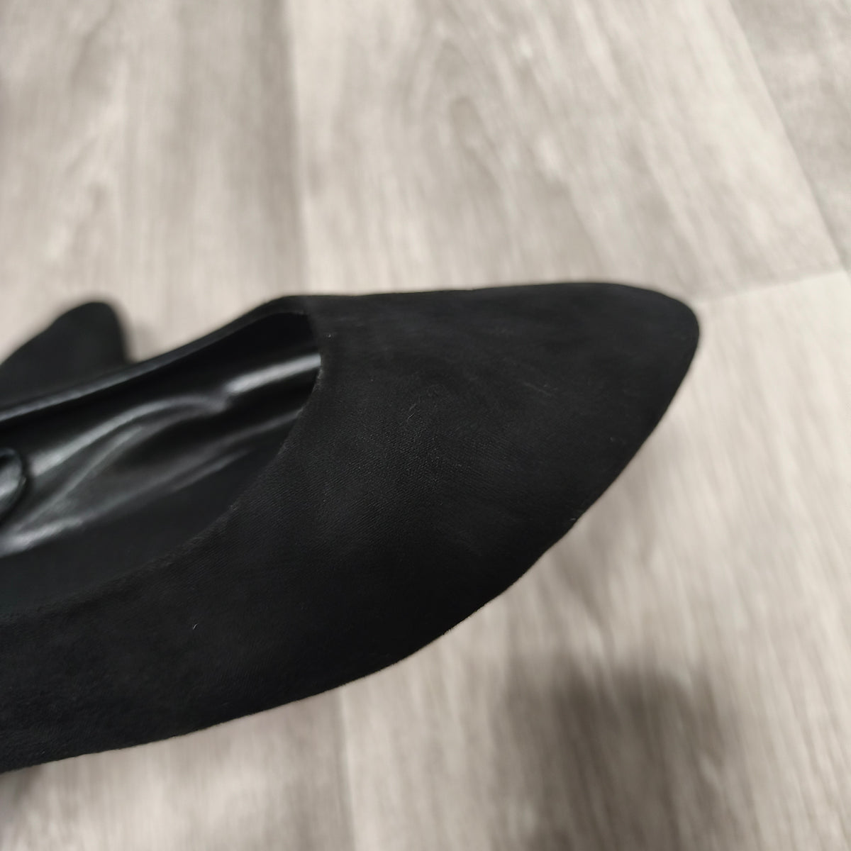 Sinsay Basic Collection Women's Black Ballet Flats Pointed Toe Suede Look EU 39