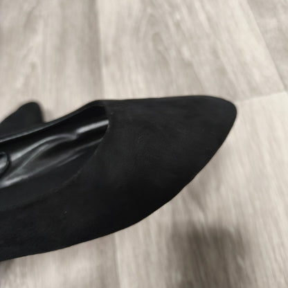 Sinsay Basic Collection Women's Black Ballet Flats Pointed Toe Suede Look EU 39