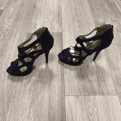 New Look Purple Faux Suede Platform Stiletto Heels Cut Out Sandals UK 3 EU 36