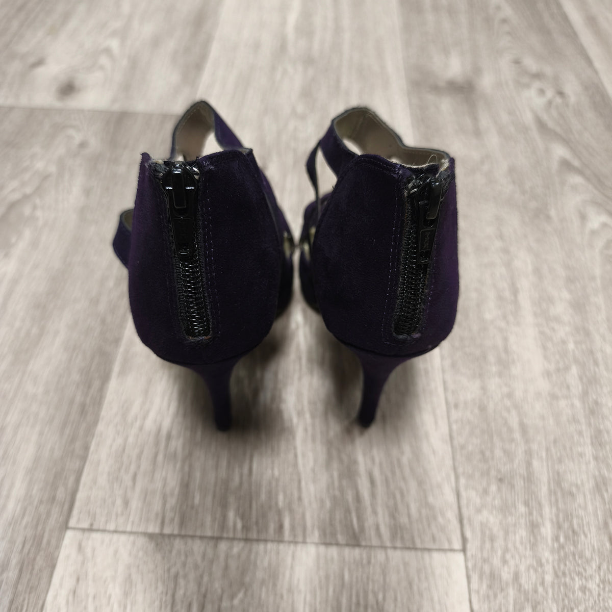 New Look Purple Faux Suede Platform Stiletto Heels Cut Out Sandals UK 3 EU 36
