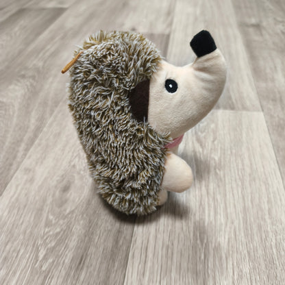 Oakes Leisure Hedgehog Soft Plush Toy Brown Cream Pink Scarf Cuddly Woodland