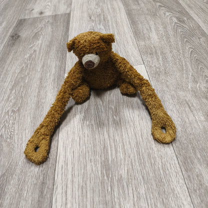 Brown Teddy Bear Plush Soft Toy Long Arms Hand Loops CMP Paris France