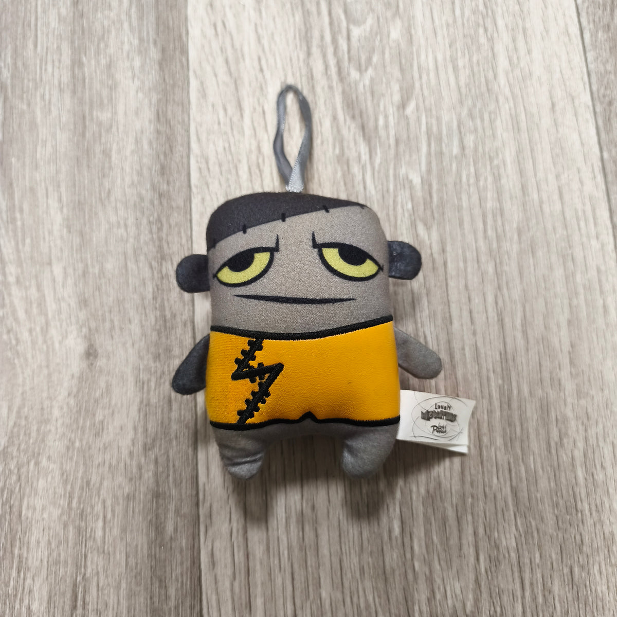 Lovely Monsters Plush Keychain Mascot Charm Toy Grey Yellow Stuffed Plushie Clip