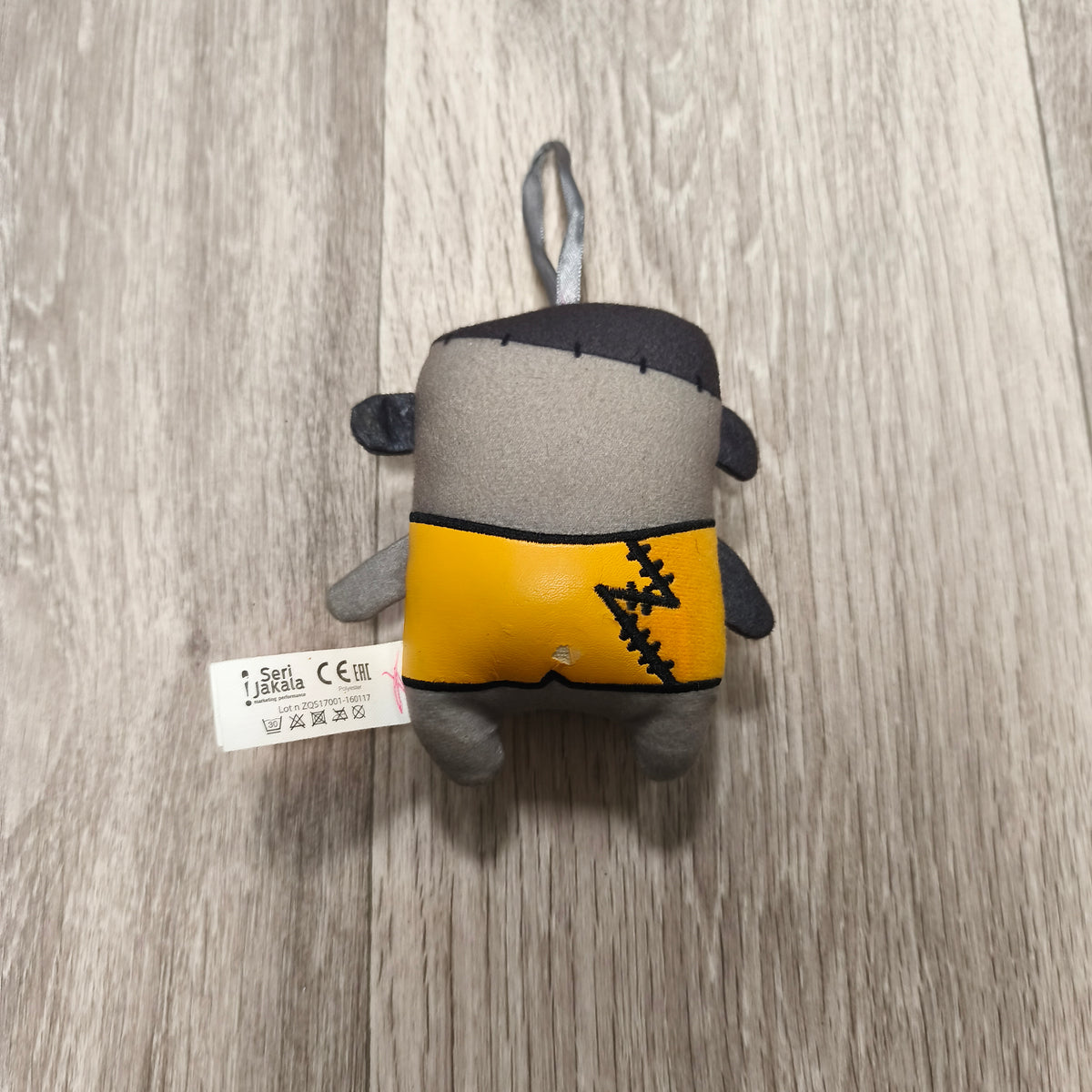 Lovely Monsters Plush Keychain Mascot Charm Toy Grey Yellow Stuffed Plushie Clip
