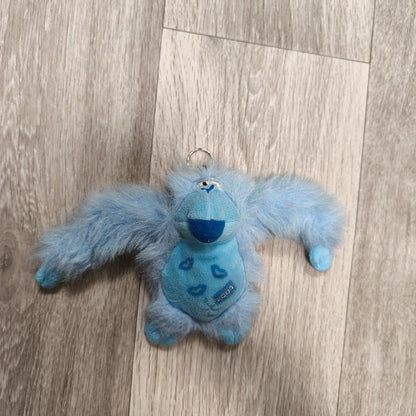 Vintage Sweeney Productions Blue Plush Monkey Gorilla Keychain Clip Pendant 2004