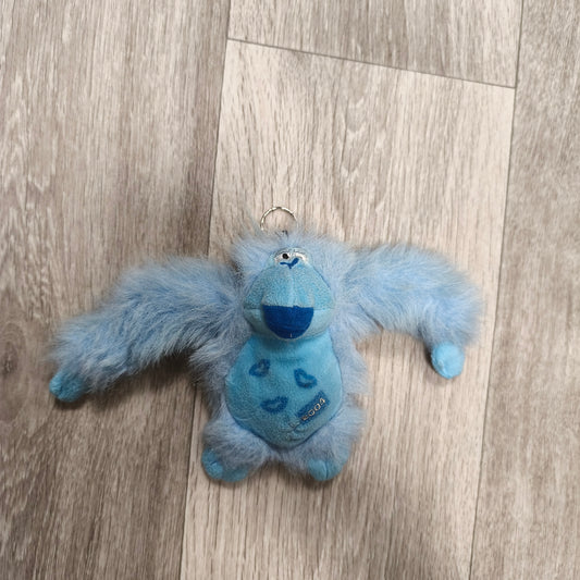 Vintage Sweeney Productions Blue Plush Monkey Gorilla Keychain Clip Pendant 2004