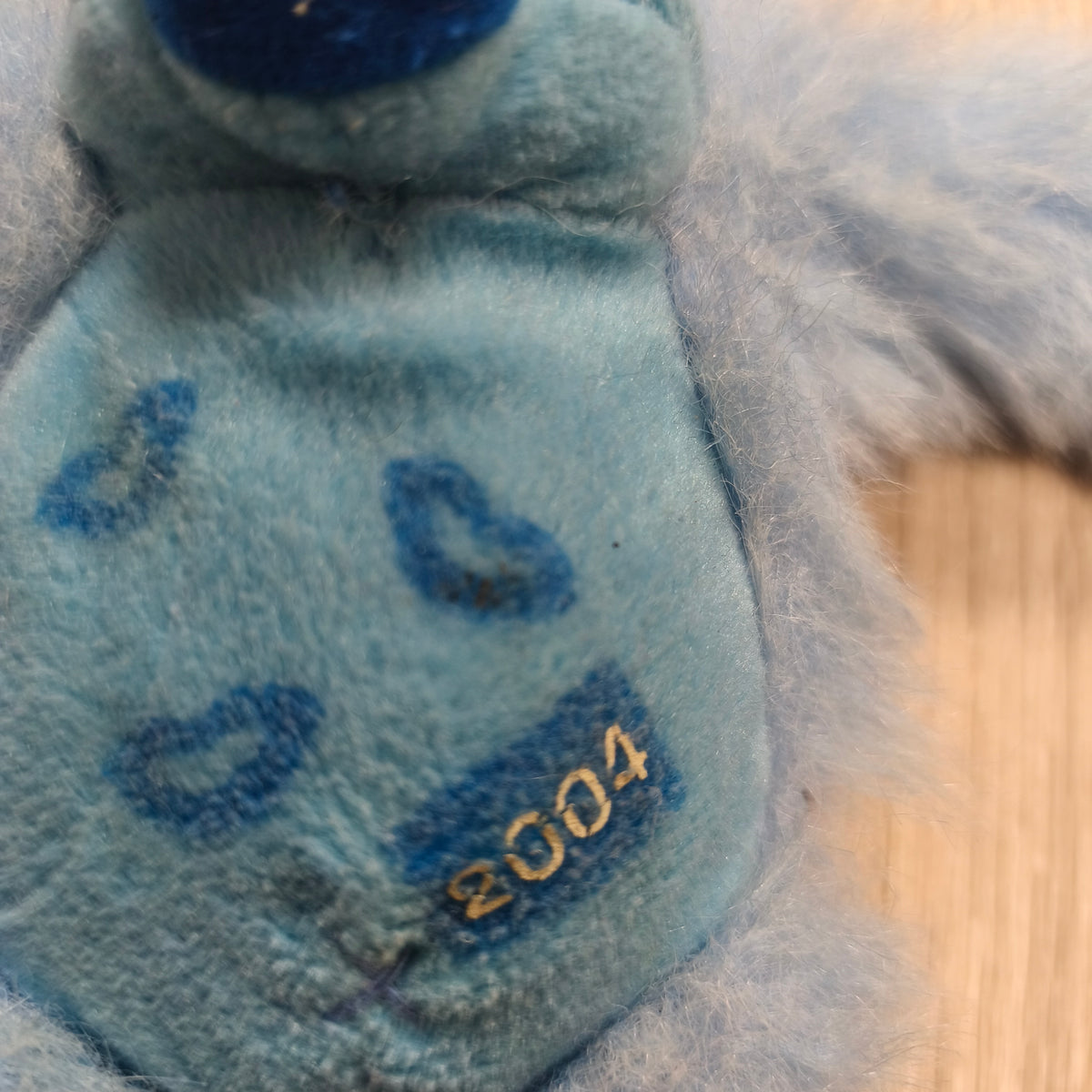 Vintage Sweeney Productions Blue Plush Monkey Gorilla Keychain Clip Pendant 2004