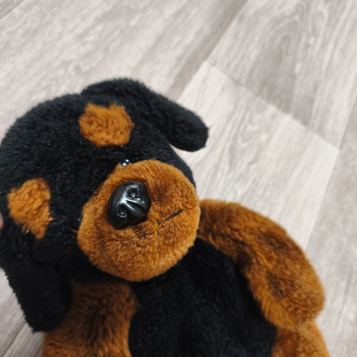 Black Tan Rottweiler Doberman Dog Plush Stuffed Animal Soft Toy Plushie