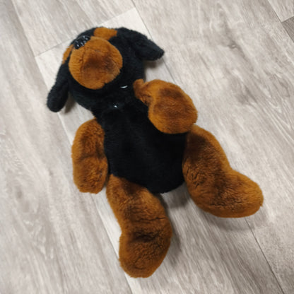 Black Tan Rottweiler Doberman Dog Plush Stuffed Animal Soft Toy Plushie