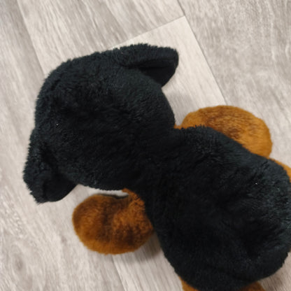 Black Tan Rottweiler Doberman Dog Plush Stuffed Animal Soft Toy Plushie