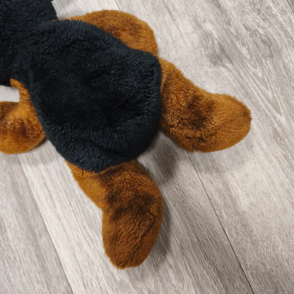 Black Tan Rottweiler Doberman Dog Plush Stuffed Animal Soft Toy Plushie