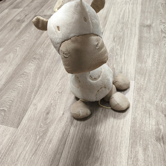 In The Bag Ltd Plush Giraffe Baby Soft Toy Cream Beige Pull Cord Plushie