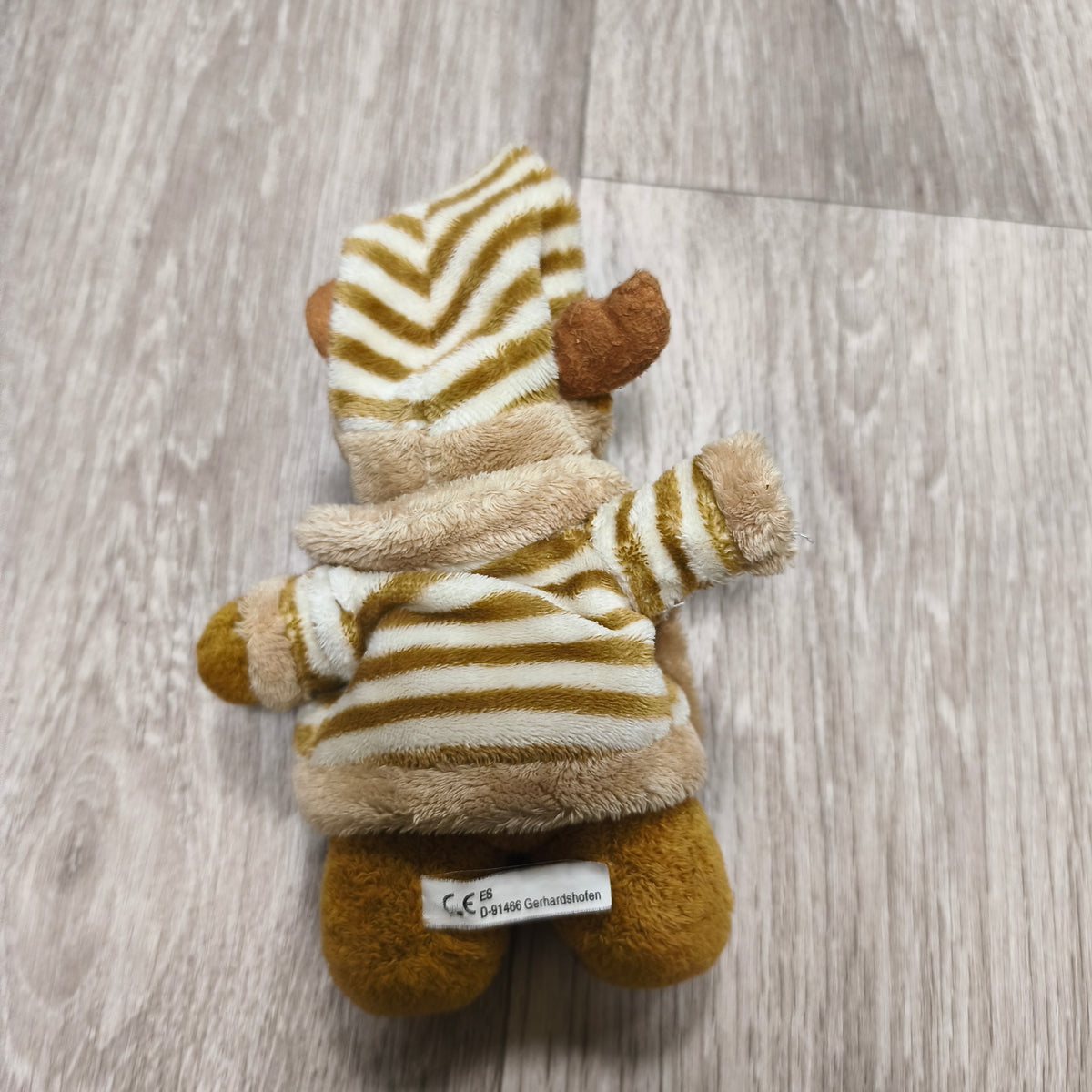 Plush Reindeer Moose Winter Outfit Hat Scarf Stuffed Animal Soft Toy Brown