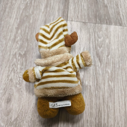 Plush Reindeer Moose Winter Outfit Hat Scarf Stuffed Animal Soft Toy Brown