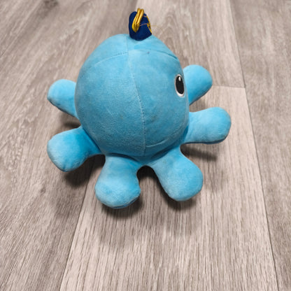 Interactive Blue Octopus Plush Toy Moving Crawling Sailor Hat