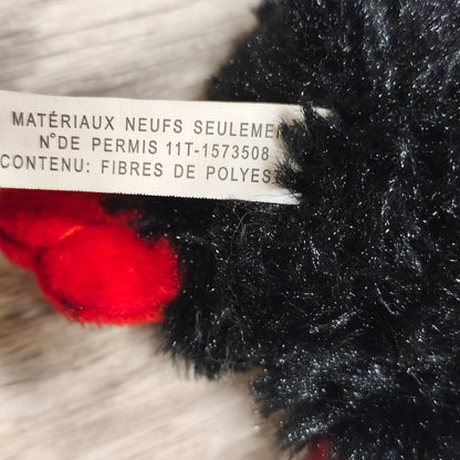 Plush Black Bird Crow Keyring Bag Clip Plushie Charm Red Lips Feet