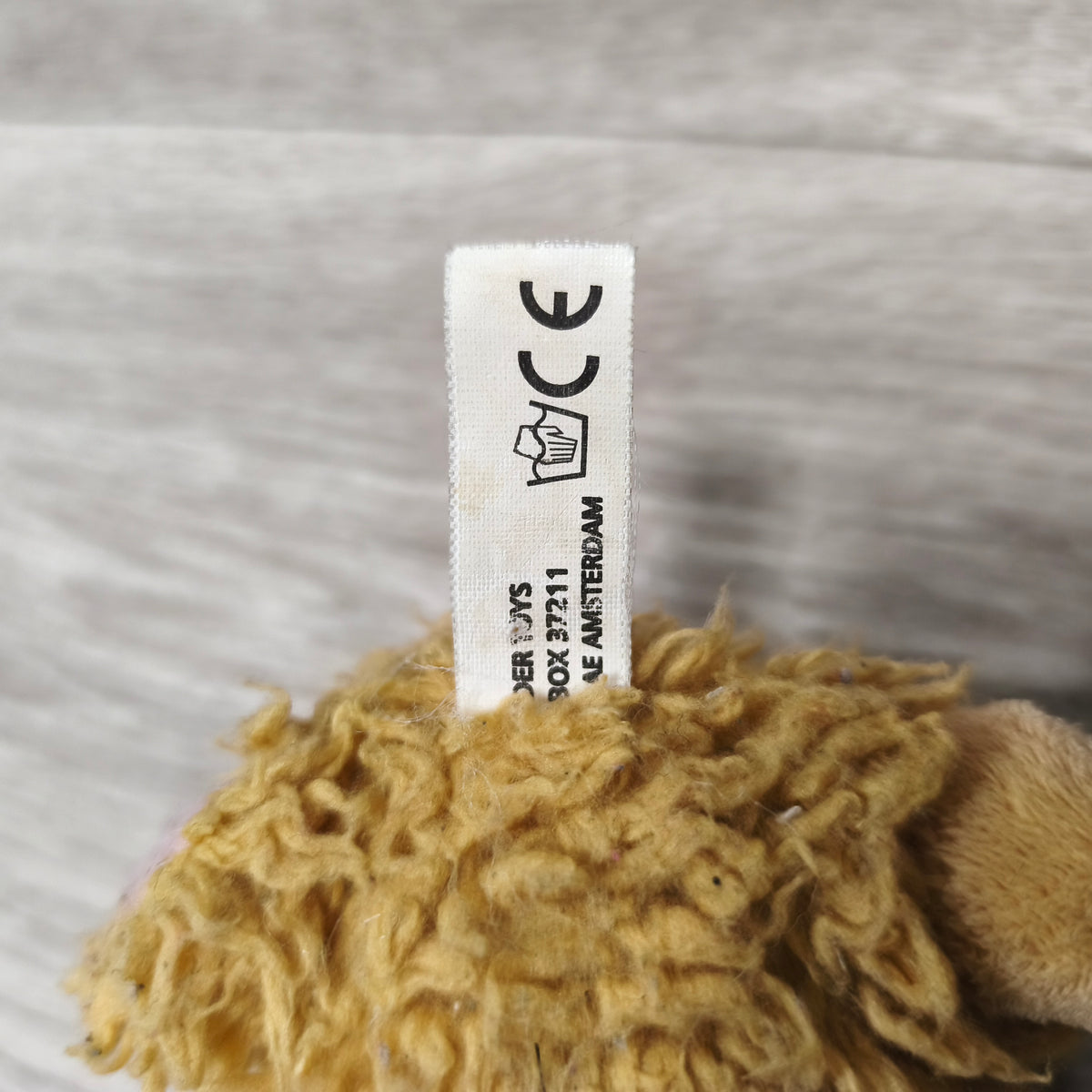 Vintage Soft Plush Sheep Lamb Stuffed Animal Toy Brown Beige Tag Amsterdam