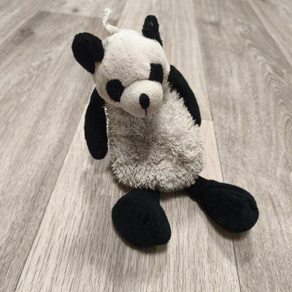 Panda Bear Plush Soft Toy Stuffed Animal Black White Sherpa Textured Fabric
