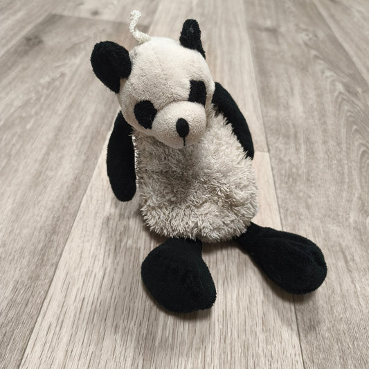Panda Bear Plush Soft Toy Stuffed Animal Black White Sherpa Textured Fabric
