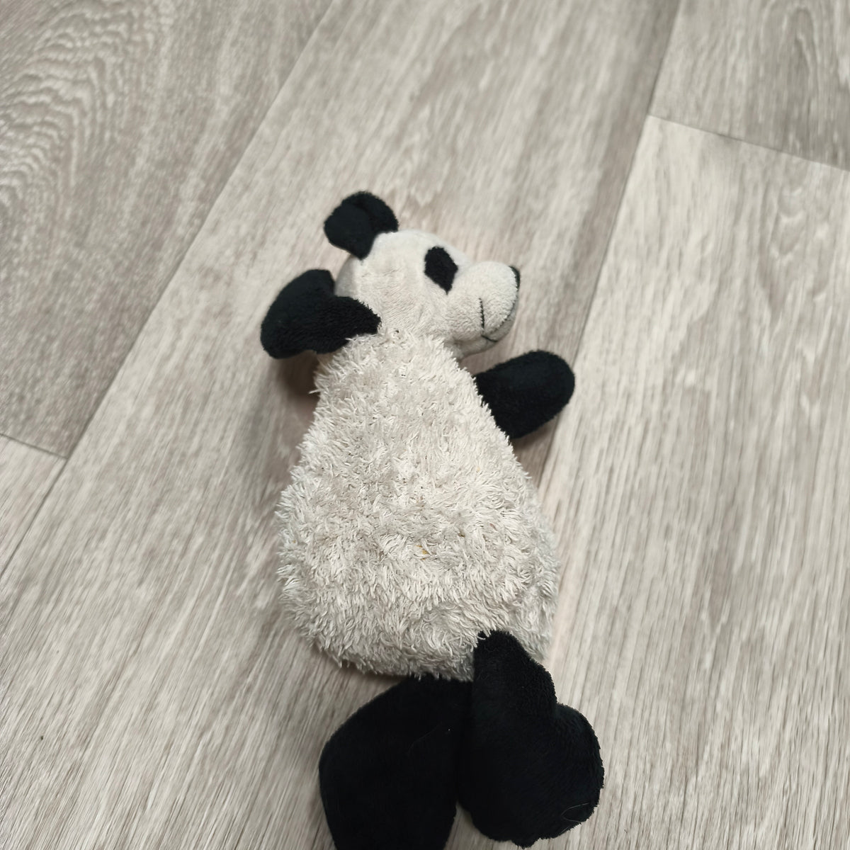 Panda Bear Plush Soft Toy Stuffed Animal Black White Sherpa Textured Fabric