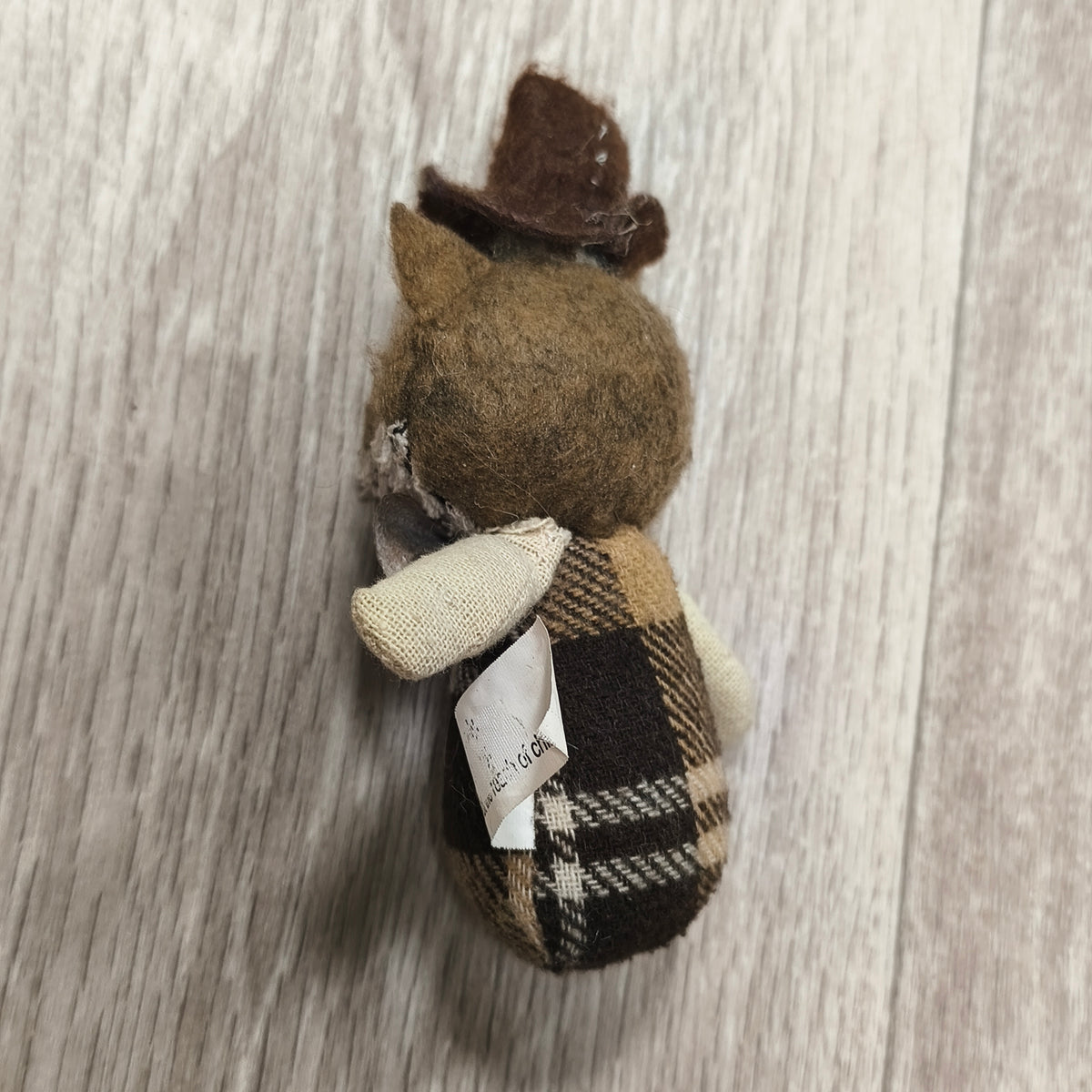 Felt Animal Plush Figurine Gentleman Cat Fox Top Hat Bow Tie Plaid Body