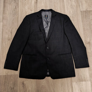 A.W. DUNMORE Mens Plaid Check Blazer Jacket Size 56 EU Charcoal Grey Sport Coat