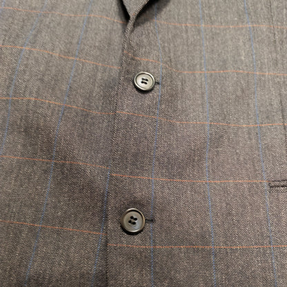 A.W. DUNMORE Mens Plaid Check Blazer Jacket Size 56 EU Charcoal Grey Sport Coat