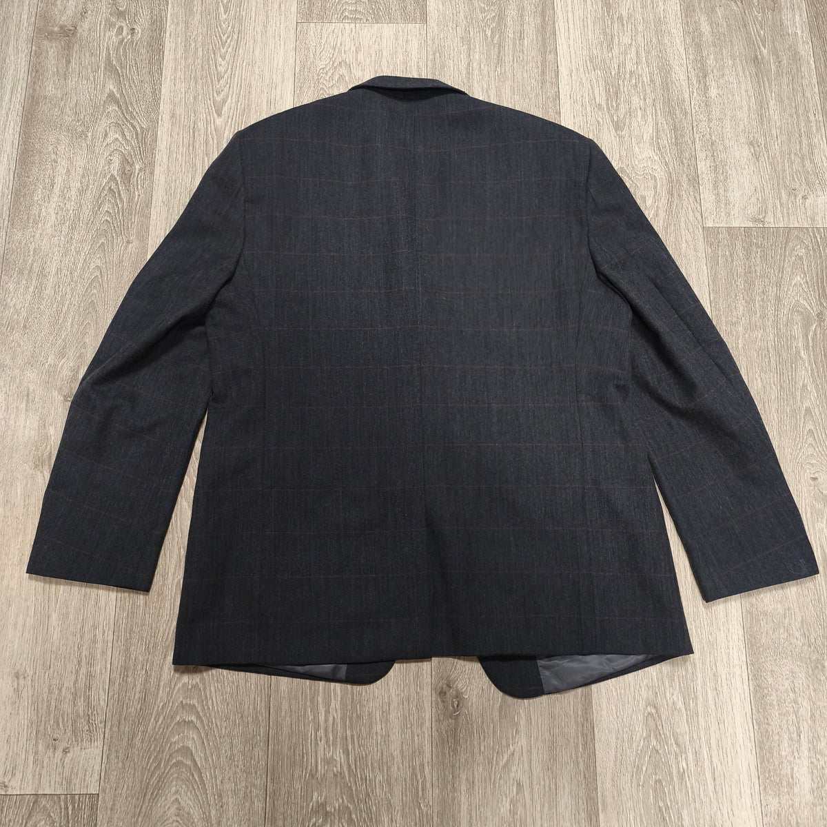 A.W. DUNMORE Mens Plaid Check Blazer Jacket Size 56 EU Charcoal Grey Sport Coat