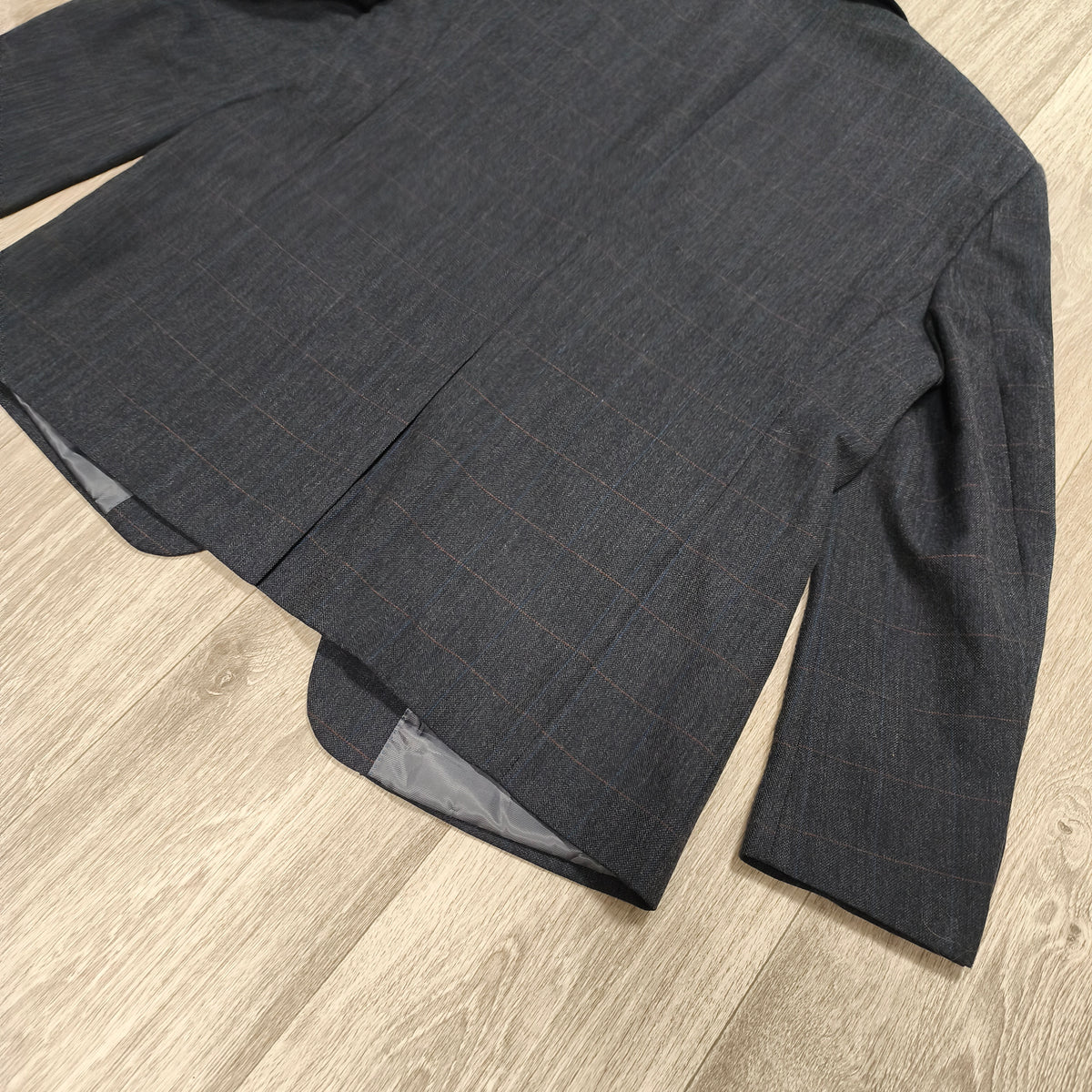 A.W. DUNMORE Mens Plaid Check Blazer Jacket Size 56 EU Charcoal Grey Sport Coat