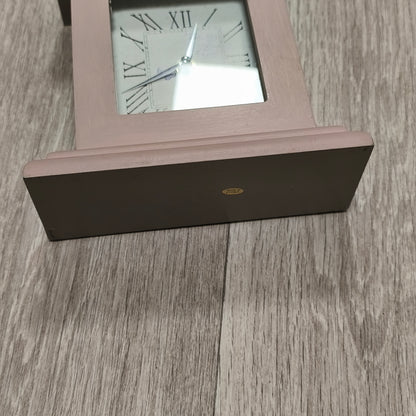 Farrington Wooden Mantel Clock Pink Roman Numerals Quartz Shabby Chic