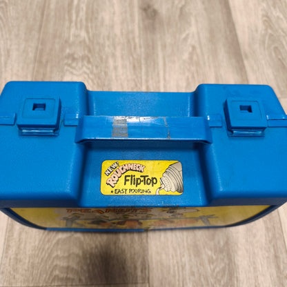Vintage Thermos Roughneck Peanuts Snoopy Charlie Brown Blue Plastic Lunch Box