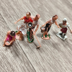 Vintage Hand Painted Plastic Miniature Figures Lot Farm Workers Village People