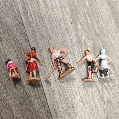 Vintage Hand Painted Plastic Miniature Figures Lot Farm Workers Village People