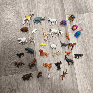Vintage Mini Plastic Toy Animal Figurines Lot Safari Wild Zoo Farm Animals