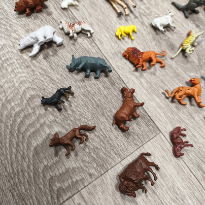 Vintage Mini Plastic Toy Animal Figurines Lot Safari Wild Zoo Farm Animals