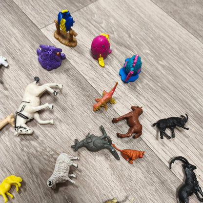 Vintage Mini Plastic Toy Animal Figurines Lot Safari Wild Zoo Farm Animals
