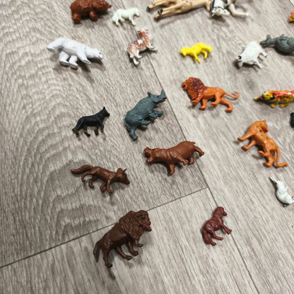 Vintage Mini Plastic Toy Animal Figurines Lot Safari Wild Zoo Farm Animals