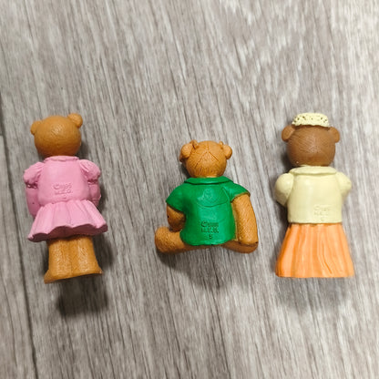 Vintage 1995 M.E.G. Miniature Teddy Bear Figurines Lot of 3 Mini Figures