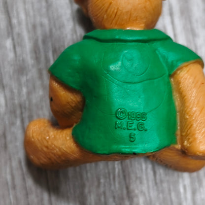 Vintage 1995 M.E.G. Miniature Teddy Bear Figurines Lot of 3 Mini Figures