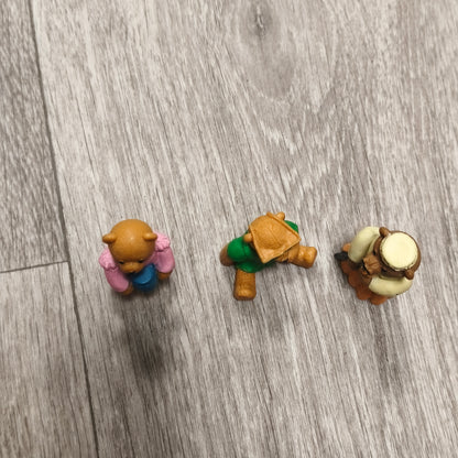 Vintage 1995 M.E.G. Miniature Teddy Bear Figurines Lot of 3 Mini Figures