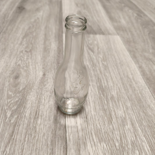 Vintage Clear Glass Embossed Bottle The Spirit Enhancer Collectible Display Glass