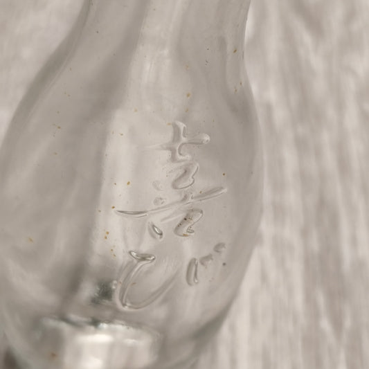 Vintage Clear Glass Embossed Bottle The Spirit Enhancer Collectible Display Glass