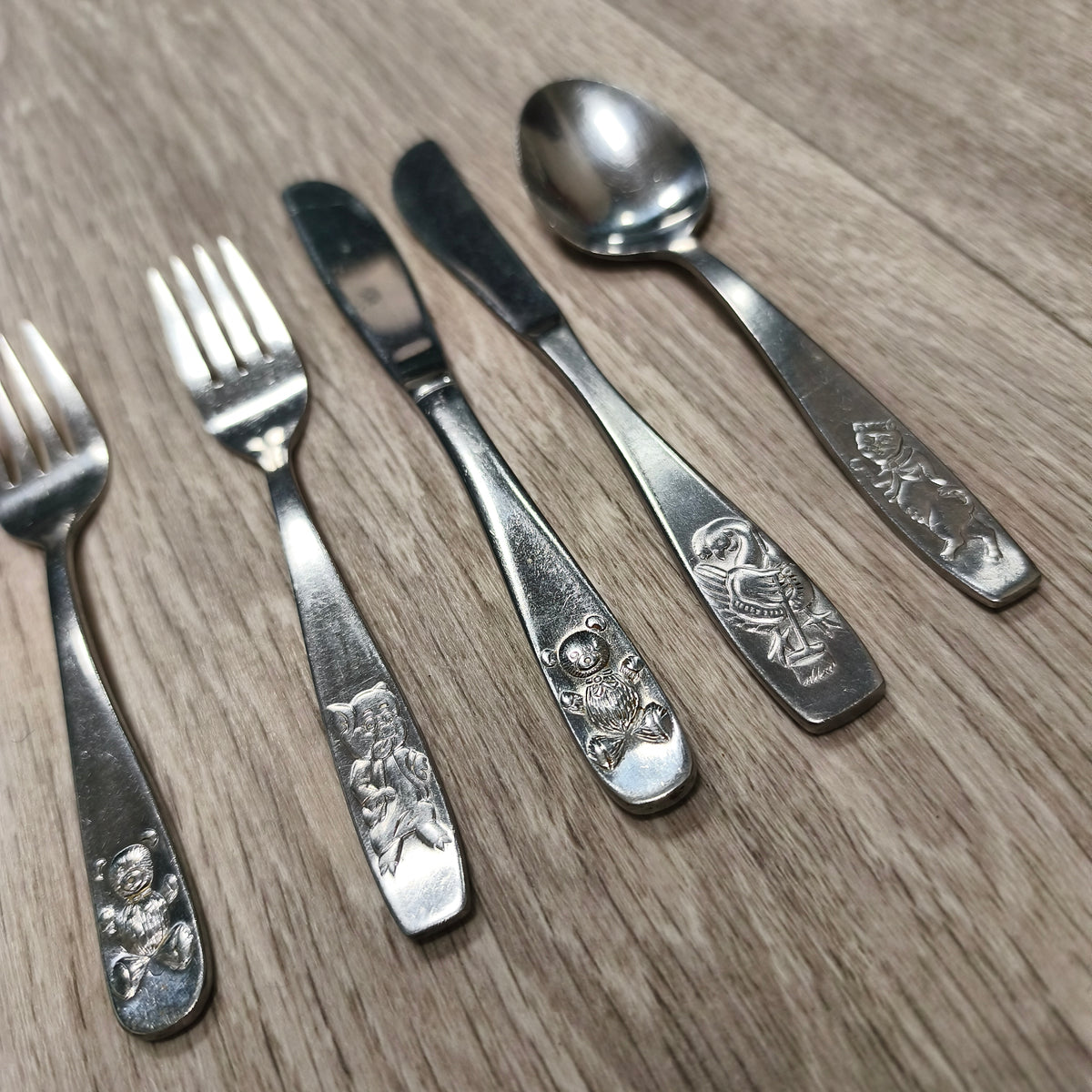 Viners Stainless Steel Korea Children Vintage Cutlery Flatware Set Teddy Bear